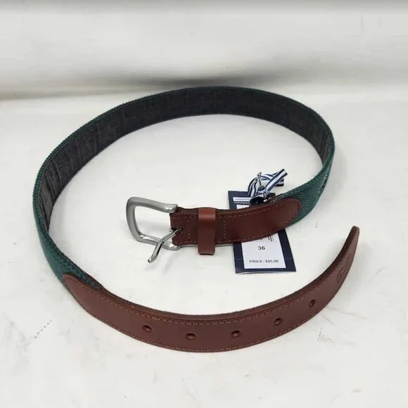 New men's Vineyard Vines Woody & Tree embroidered canvas club Christmas belt